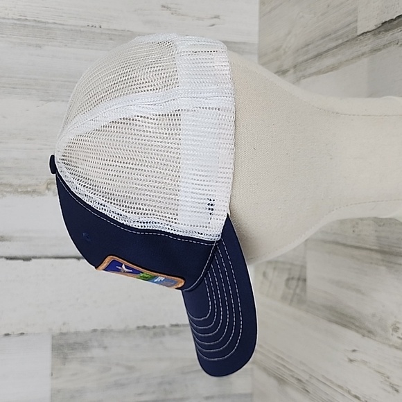 Journeyman Co. Trucker navy blue white mesh baseball Hat cap embroidered patch - Picture 3 of 6